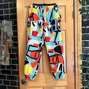 Colorful windbreaker pants